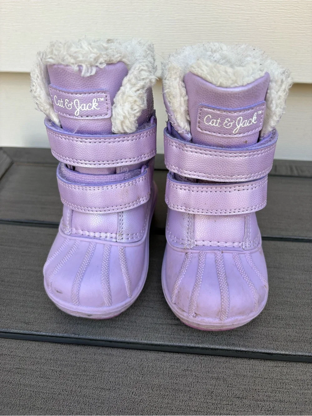 Cat & Jack Lavender Faux-Fur Lined Kids Snow Boots
